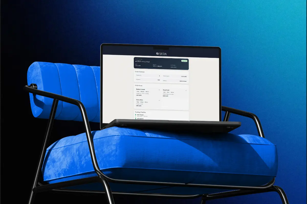 SEDA Order Tracking Portal project mockup